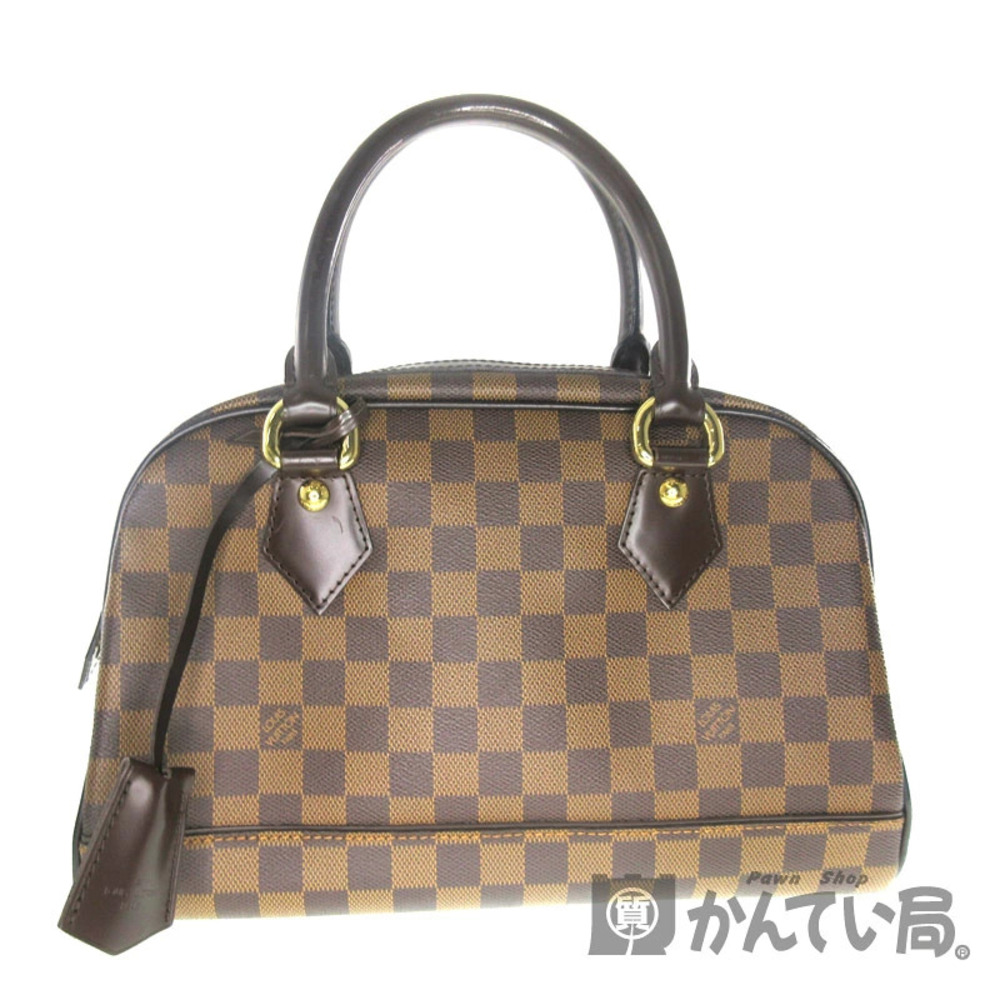 LOUIS VUITTON Duomo Damier Canvas Ebene Brown Bag Shoulder